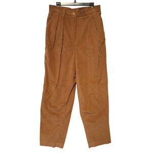 Vintage Pendleton Petite Women Size 10 USA Carmel Corduroy Pants Double Pleated